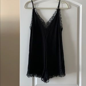 Express lace trim romper